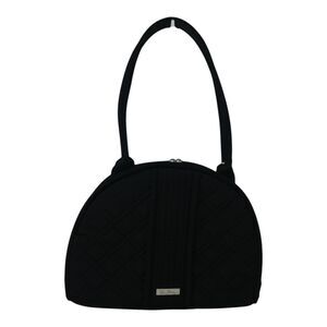 Vera Bradley Eloise Black Quilted Kiss-lock Bowler Satchel Shoulder Bag Purse